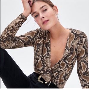 ZARA Snakeskin Bodysuit TRAFALUC